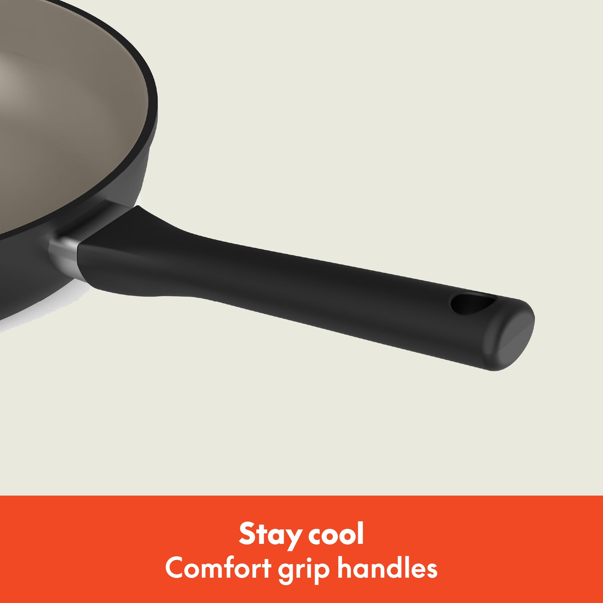 bella 7 Piece Cookware Set with EverGood Ceramic Nonstick Coating, Dishwasher Safe Oven Safe, All Stovetops Compatible, Glass Li